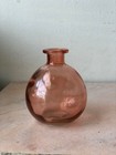 Small Vintage Pink Glass Bottle   Vase