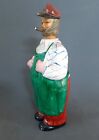 Vintage German Liquer Bottle W  Hand Carved Wood Head  10 5 Inches