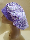 Daisies Clusters  purple  Women s Bouffant Surgical Scrub Hat cap Handmade