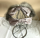 Vintage Birdcage Veil Fascinator Satin Bow Fur Trim Headband Saks Fifth Avenue