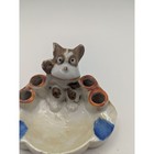 Vtg 1930-1940s Lusterware Ceramic Dog Figurine Cigarette Holder Ashtray Japan