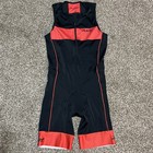 Mens Medium Tri Suit Black Red Performance Triathlon Skinsuit Racesuit