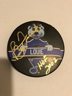 St  Louis Blues Bernie Federko  24 Signed  louie  Puck W  Hof 2002 Holo   Coa   