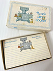 Vintage Recipe Cards Lot 22 Blank Folded Iron Stove Cat Heres Whats Cookin 3x5