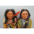 Skookum Bully Good Indian Doll Pair 11  Male Female Original Label Leather Feet