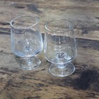Vintage Clear Glass Cordial Shot Glasses Short Stem Footed 1 5oz Set Of 2