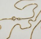 Authentic 14k Solid Yellow Gold Box Chain Necklace 0 55mm-0 9mm All Size 16 -24 