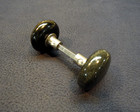 Beautiful Pair Antique Victorian Jet Black Porcelain Door Knobs - 1890 s