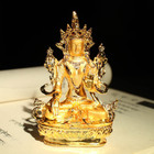 Tibet Tibetan Buddha Buddhist Mikky Gild White Tara Statue Decoration Home