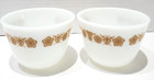Vintage Pyrex Butterfly Gold Crazy Daisy Coffee Tea Cup Mug Milk Glass Set Of 2