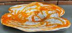 Vintage Orange  White Murano Glass Bowl Dish Decorative Mid Century Mcm Modern