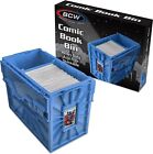 1 Bcw Blue Short Comic Book Bin Heavyduty Plastic Stackable Box Ho1ds 150 Comics