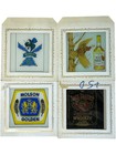Lot Of 4 Vtg Carnival Fair Glass Mirror Assorted Liquor 6x6 Inch Original Frame