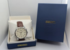 Seiko Kinetic Ska779p1 Cream Dial Leather 5m82   New Capacitor   Box
