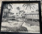 Set Of 3 Original Artist Signed  Pen And Ink Framed Drawings