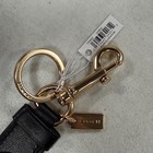 Coach Leather Trigger Snap Bag Charm Black Valet Key Ring Fob F39865