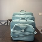 Vintage 4 Piece Samsonite Royal Travelers Sidekicks Turquoise Luggage 19   x26   
