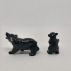 Vintage Bone China Black Bear Figurines Lot Of 2 Japan Porcelain Miniature
