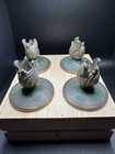 4 Carl Sorensen Bronze Art Deco 1930s-1940s Candlestick Holders Signed