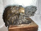 Antique 1985 Bronze Eagles Head    the Hunter    Artist Signed R w  Beckwith 57 500