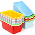  16 Pack Cubby Bins Classroom Toys Bins  Plastic Books Storage Bins  Easy-to 