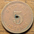 1909-1914 Galion  Ohio Oh Geo Rettig The Empire  saloon  Good For 5   Trade Token