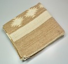 Vtg As Is Damaged Navajo Wool Rug Saddle Blanket Cream   Tan 27  X 47  Repurpose