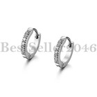 2-8pcs Men Women 13mm Stainless Steel Small Hoop Huggie Cz Inlaid Stud Earrings