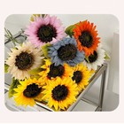 Artificial Single Sunflower Long Stem Silk Flowers Fake Bouquet Party Large