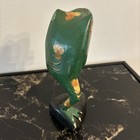 Vintage Hand Painted Wood Carved Frog Indonesia Tall 6   