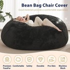 Giant 8ft Green Bean Bag Chair For Adults - Soft Removable Cover  No Filler