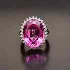 9 90 Ct Oval Natural Sapphire Diamond Wedding Ring 18k Real White Gold Size 6 7