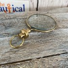 Brass Magnifying Glass - Round Magnifier  Necklace Monocle Pendant  Page Reading