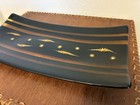 Oscar Ann  midnight Stroll  Handcrafted Fused Art Glass Rectangular Tray Platter