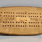 Cribbage Hand Made 13  Game Board Vintage Lake Ripley Wisconsin Wooden Folk Art