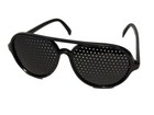 Pinhole Glasses Black Plastic Vision Exercise Eyewear Aviator Style
