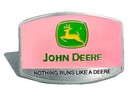 John Deere Pink Enamel Belt Buckle    nothing Runs Like A Deere   