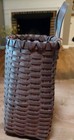 Vtg Wicker Rattan Hanging Wall Basket Nice Tightly Woven 10x6x5 Euc Dark Stain