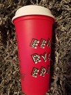 Lot Of 8 Starbucks 2019 Reusable 16 Oz Grande Red Holiday Travel Cup White Lid