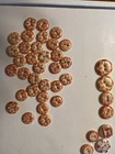Antique Stencil Buttons Beautiful 19thc China Orange Unique Patterns-40