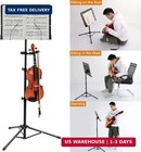 Klvied Professional Sheet Music Stand With Violin Hanger  Folding   Portable Vio