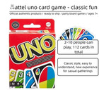 Mattel Uno Card Game 112 Cards Customizable Wild Cards 2-10 Players Ages 7 