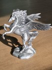 Vintage 1985 Hudson Pewter 4 5  Pegasus Winged Horse Statue     Signed  sly 