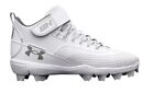 Under Armour Harper 7 Mid Rm Youth Boys Kids White Baseball Cleats   3025598