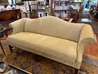 Vintage Chippendale Velvet Damask Camel Back Sofa