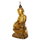Antique Burmese Shan Wood  Lacquer And Gold Leafed Buddha  19th Century 