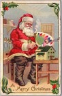 Lot Of 4 Antique Santa Claus Christmas Postcards Victorian Children toys s426