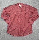 Karman Shirt Mens Xl Red Pearl Snap Up Long Sleeve Western Cowboy Rodeo Vtg New