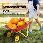 Kids Wheelbarrow Children Garden Cart W  Toddler Gardening Tool Set Child Toys 