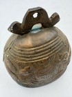 Vintage Qing Chinese Cast Bronze Temple Bell With Phoenix Birds